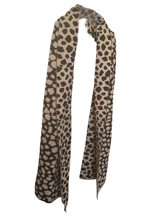 VERA BRADLEY NEW Leopard Cheetah Animal Print Black & Tan Scarf - Picture 4 of 6